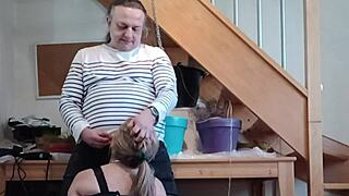 Chained Slave Bent Over For Hard Doggystyle!