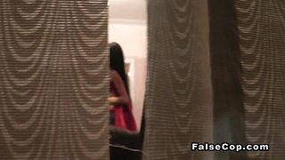Masked Cop And Superman Double Team Babe In Office With Monster Cocks
