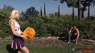 Petite Blonde Cheerleader Rides Star Quarterback Rough