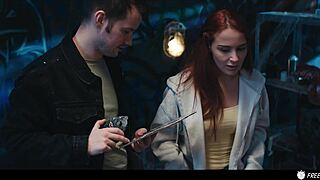 imagine redhead babe bound face fucked hard in ouija board frozen time prank