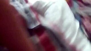 Milf plays wet pussy in bathtub, deep sucks stepson cock, rides to cum on boobs