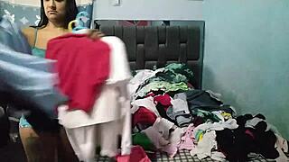 this horny latina amateur couple lives for anal licking and pussy munching massages all day