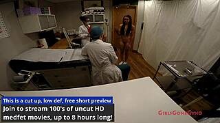 hey, check out tampa university entrance physical with lilly hall's backstage nurse fetish humiliation in latex gloves and leggings