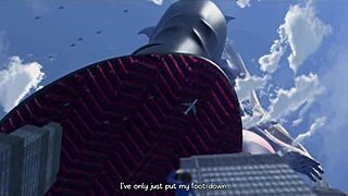 two huge giantesses loom over city ready to crush it all beneath their feet