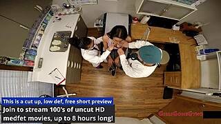 hey, check out tampa university entrance physical with lilly hall's backstage nurse fetish humiliation in latex gloves and leggings