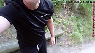 German feet in nylons and shoes tease you hard outdoors in the woods?