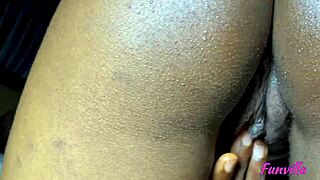 African chubby ebony shows huge natural melon boobs