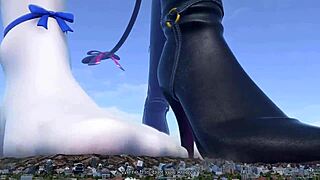 two huge giantesses loom over city ready to crush it all beneath their feet