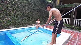 Curvy 18-Year-Old Latina Virgin's Pool Lesson Becomes Taboo Facial Cumshot Frenzy Orgy