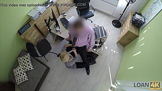 Agent Pounds Tight Teen Pussy Then Approves Her Loan?