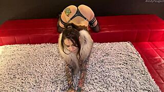 monster cock chokes cute tattooed slut mari galore's throat before bareback pound