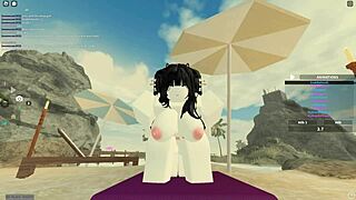 roblox babe shakes her wet ass while riding big cock deep 😏🎮💦