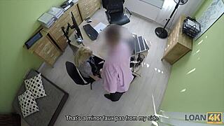 Agent Pounds Tight Teen Pussy Then Approves Her Loan?