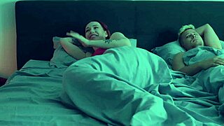 Step mom sneaks into step son's bed for risky taboo fuck after fight