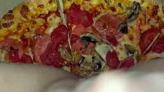 Saudi snowwhite masturbates pussy on pizza craving bbc in la