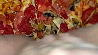 Saudi snowwhite masturbates pussy on pizza craving bbc in la