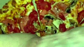 Saudi snowwhite masturbates pussy on pizza craving bbc in la