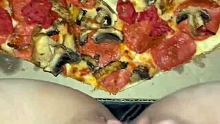 Saudi snowwhite masturbates pussy on pizza craving bbc in la