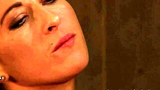 Naughty dom lesbian madame fingers and humps legs on bound slave 😈👅