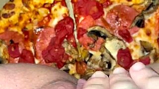 Saudi snowwhite masturbates pussy on pizza craving bbc in la