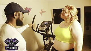 Stacxxxs' Late Workout: Nathalie Presley Bent Over for BBC