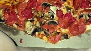 Saudi snowwhite masturbates pussy on pizza craving bbc in la