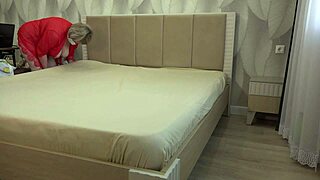 watch this big ass chubby milf housewife strip bed sheets while fingering her hairy pawg pussy hard