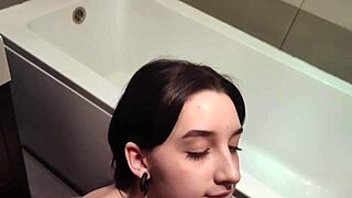 New babysitter sucks me in bathtub