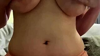 amateur stuffs panties in wet pussy to masturbate