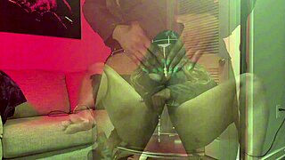 black milf plays with anal toy in panties