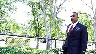 Cougar wife talk to cheating interracial fuck with big black cock stranger by her best friend when husband is away