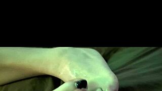 Amateur milf gives her first ever oiled footjob at home