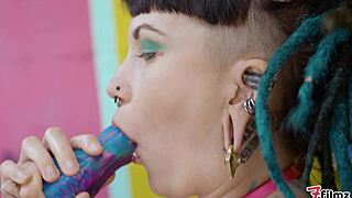 inked alt slut gets double penetrated by two doms