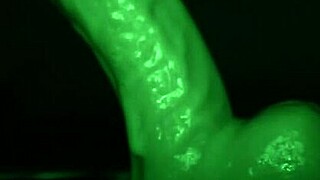 sticky slimy handjob tease with gloves and dildo