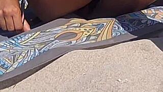 It was so hot at the beach that i had to take off my bikini
