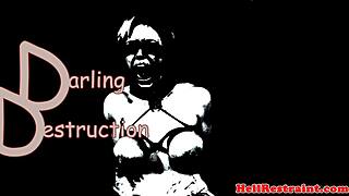 Bigtitted sub gagged and caned by her maledom