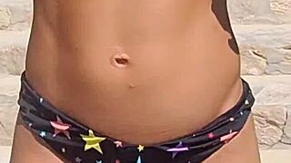 It was so hot at the beach that i had to take off my bikini