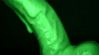 sticky slimy handjob tease with gloves and dildo