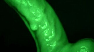 sticky slimy handjob tease with gloves and dildo