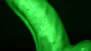 sticky slimy handjob tease with gloves and dildo