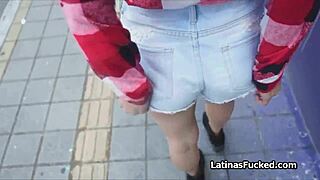 latina teen with bubble butt rides hard cock