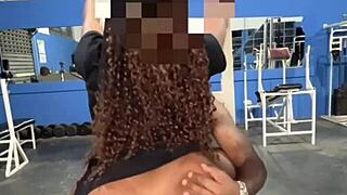 Gym trainer pounds wet brunette ass