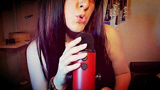 Sensual mouth sounds from beautiful italian milf with natural tits