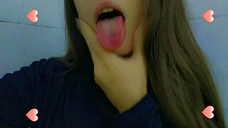 Totally wet horny student taking a shower and masturbation