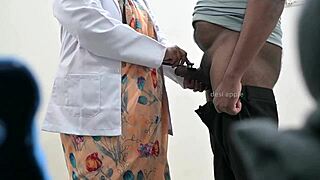 doctor checking patient dick
