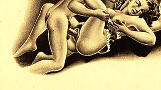 vintage erotic art display