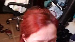 Squirting cum all over the face of the naughtiest redhead ive ever met
