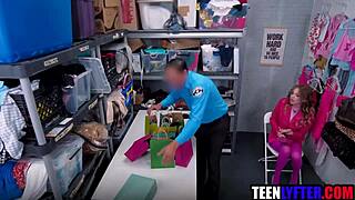 Slutty teen fucks mall cop