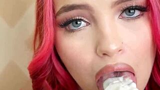 Hot Redhead Waitress Reveals Hairy Pussy After Hours