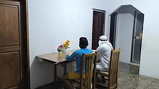 a latino and his arab friend are on a business visit to colombia the extravagant latino fucks the waitress who serves them